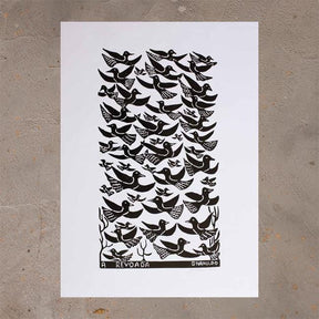 Xilogravura A Revoada - 66 X 48 cm