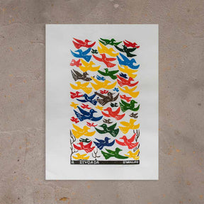 Xilogravura A Revoada - 66 X 48 cm