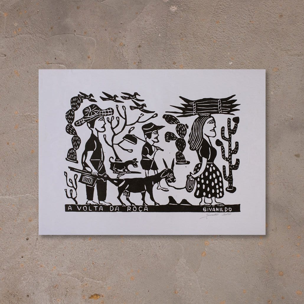 Xilogravura A Volta da Roça - 48 X 66 cm