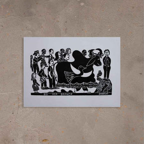 Xilogravura Boi Asa Branca - 48 X 66 cm