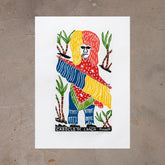 Xilogravura Caboclo de Lança - 66 X 48 cm