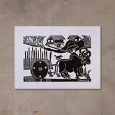 Xilogravura Carro de Boi - 48 X 66 cm