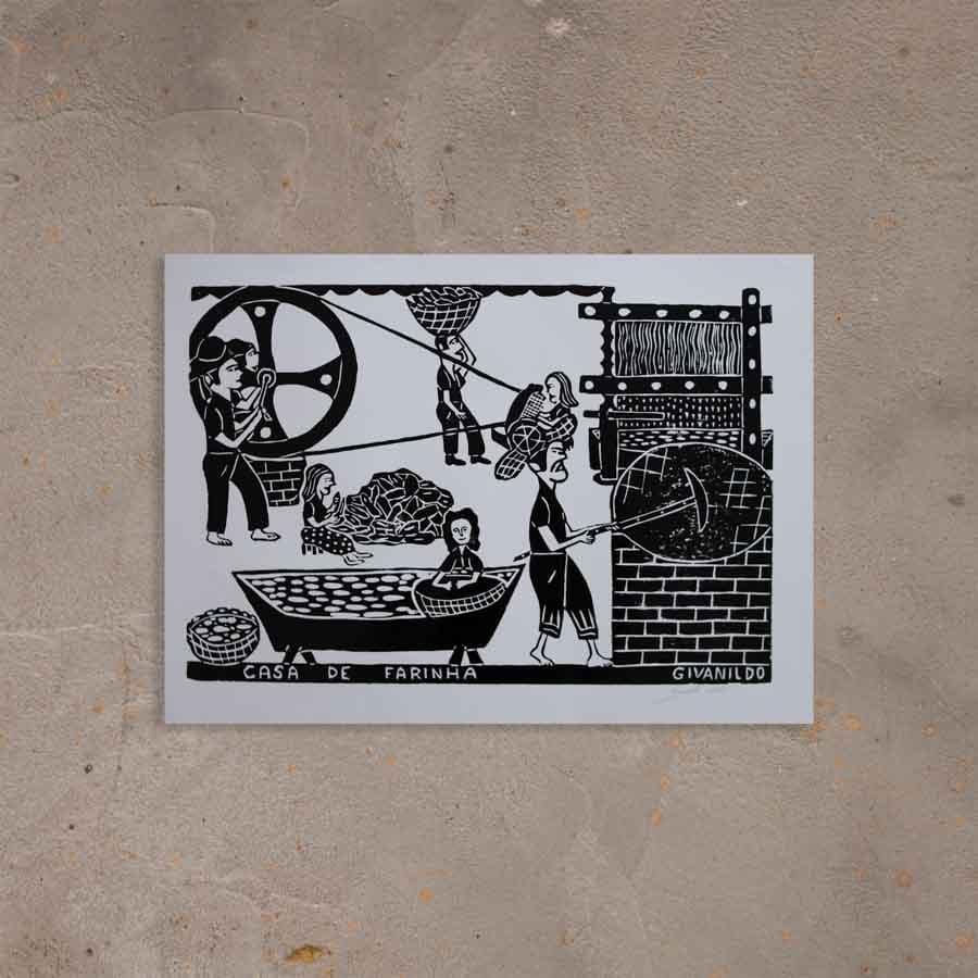 Xilogravura Casa de Farinha - 48 X 66 cm