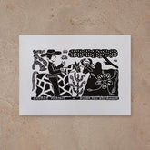 Xilogravura Cavalo Marinho x Bumba meu Boi - 48 X 66 cm