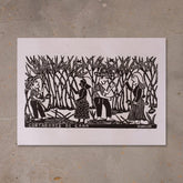 Xilogravura Cortadores de Cana - 48 X 66 cm
