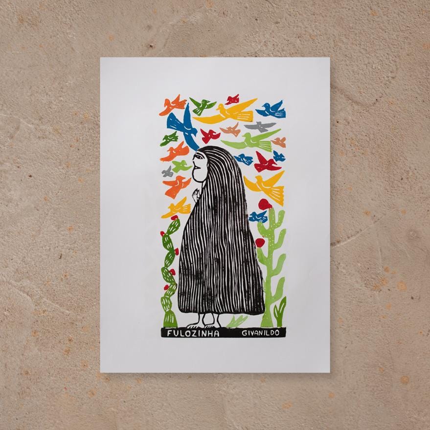 Xilogravura Fulozinha - 66 X 48 cm