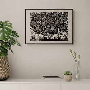 Xilogravura Girassol - 48 X 66 cm