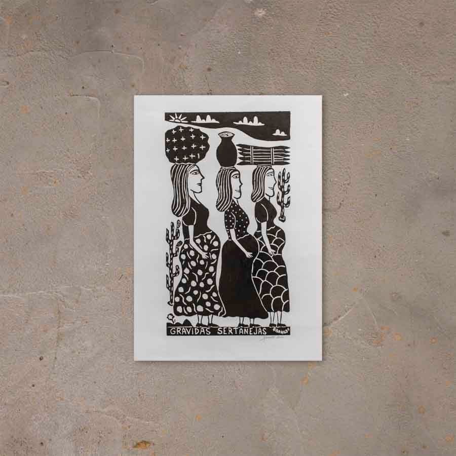 Xilogravura Gravidas Sertanejas - 66 X 48 cm