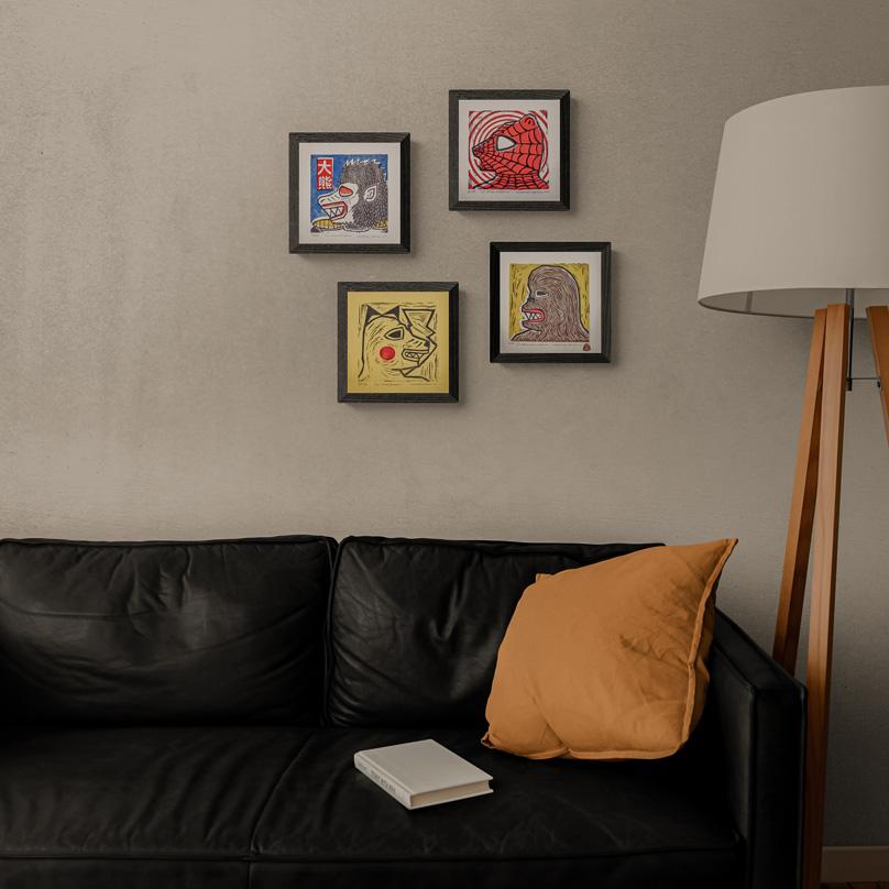 Xilogravura La Ursa Aranha - 20 X 20 cm