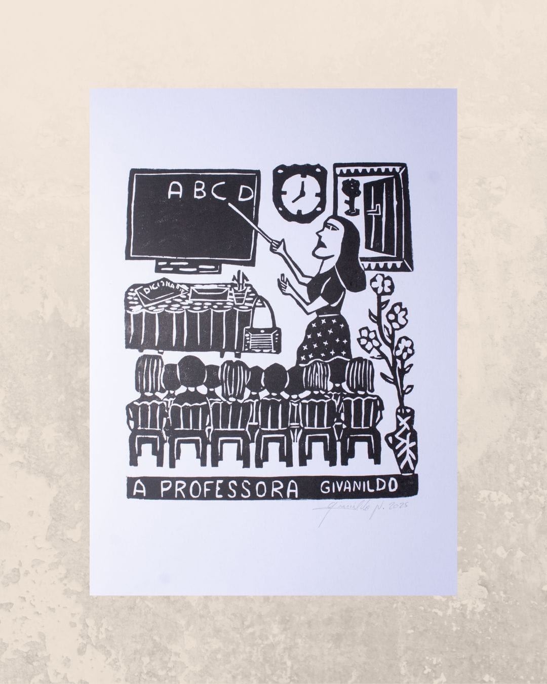 Xilogravura A Professora P